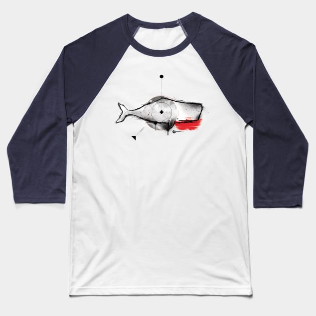 whale Baseball T-Shirt by oppositevision